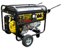 Бензиновый генератор Huter DY6500LX с колёсами и аккумулятором