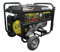 Бензиновый генератор Huter DY8000LX с колёсами